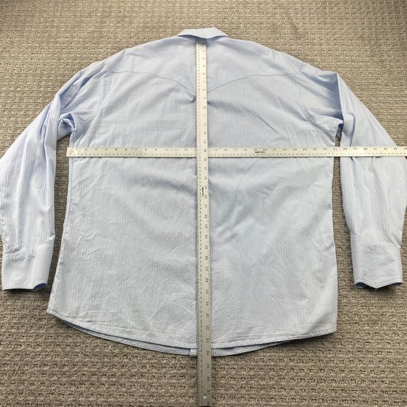 Panhandle Slim Western Shirt Men Extra Large XL Blue Button Up Pearl Snap Cowboy - Picture 11 of 13